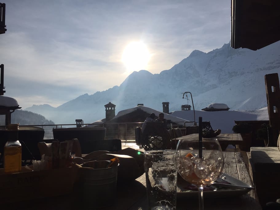 The view from the terasse at the restaurant next door