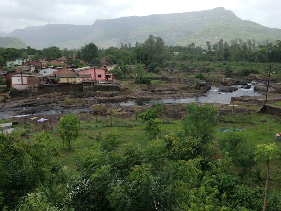 Aerial view of river from property