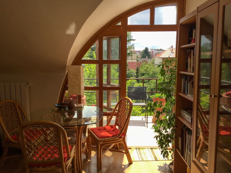 View from living area to balcony