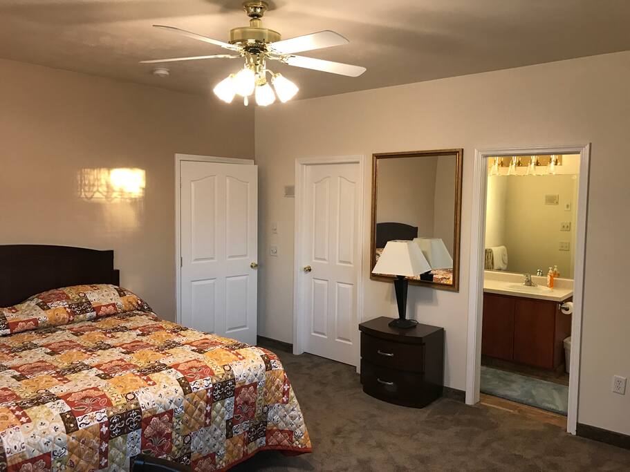 Private bathroom with walk in closet