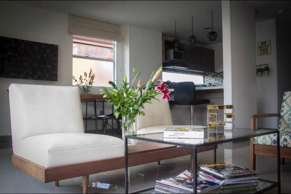 Living room + dining room