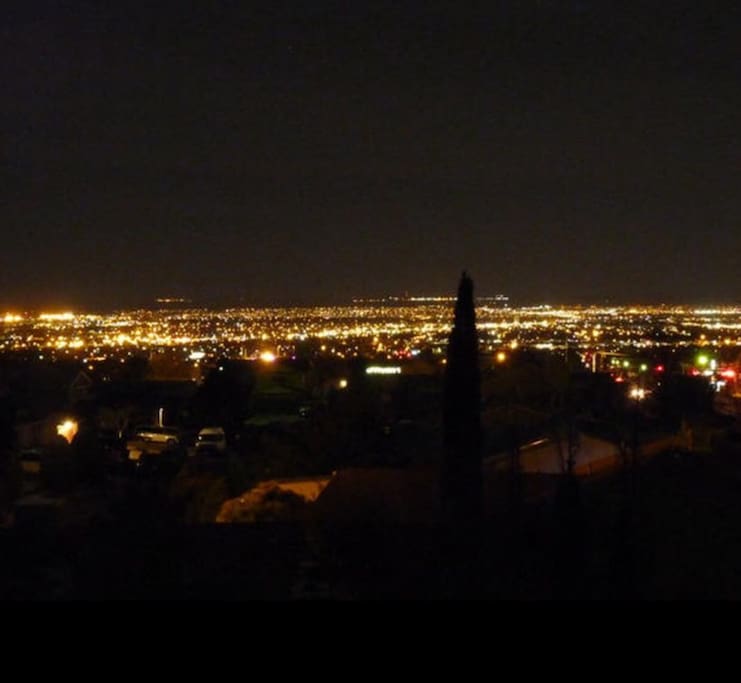 View from your balcony at night.