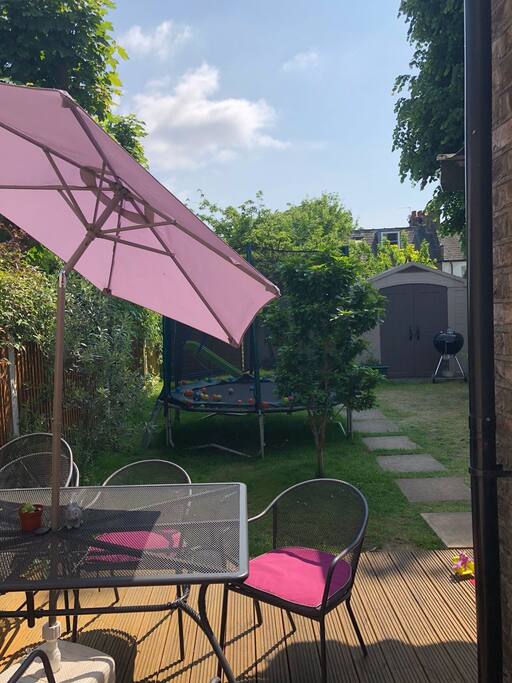 Garden with table and chairs
