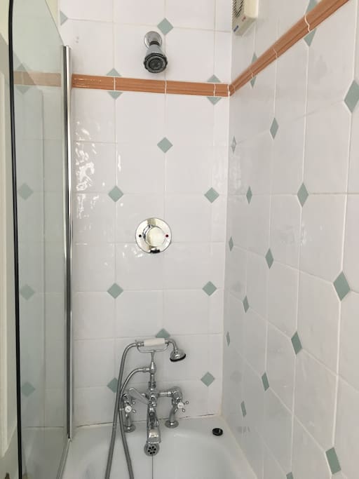 Bathroom with shower over bath