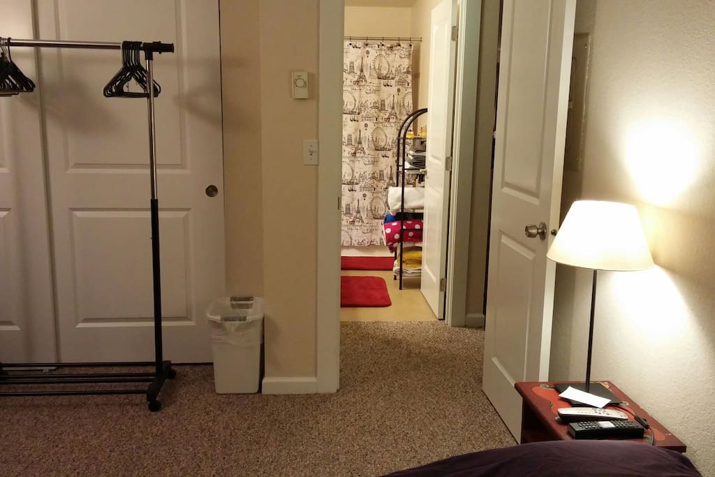 View from your bedroom to your bathroom!