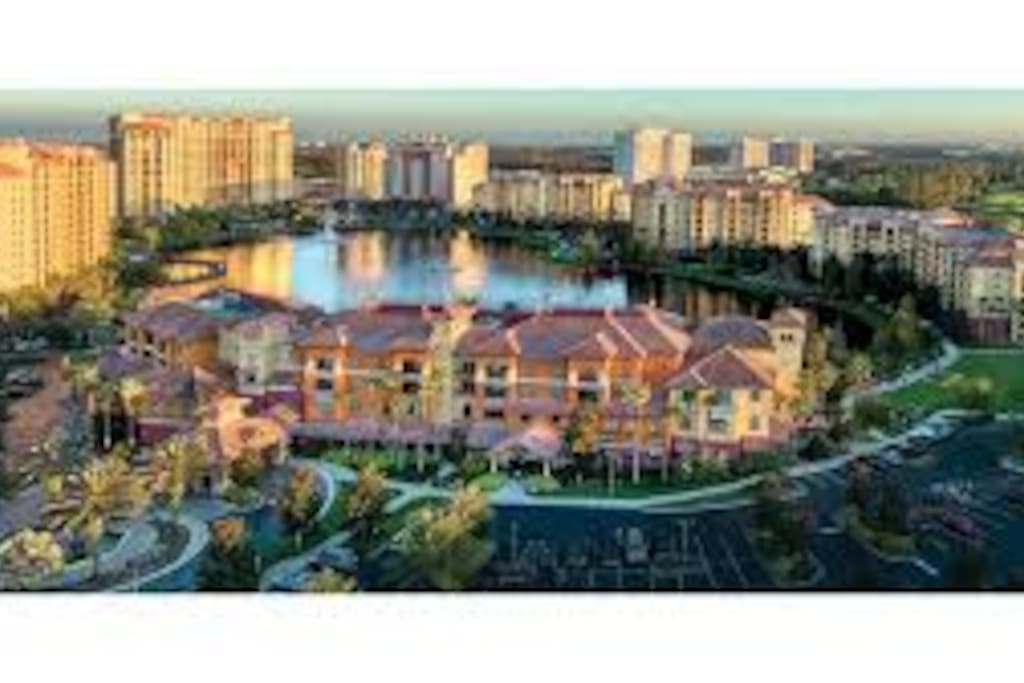 The resort surrounds a very picturesque little lake.