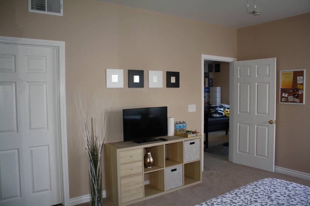 Bedroom looking out into the Living Room