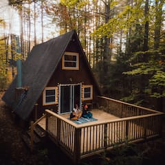 Warm+Pine+A-frame+Nestled+In+The+Trees%21