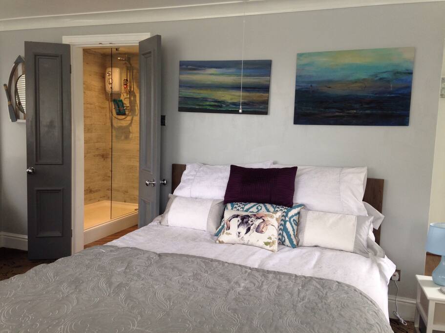 Inside view showing walk in shower