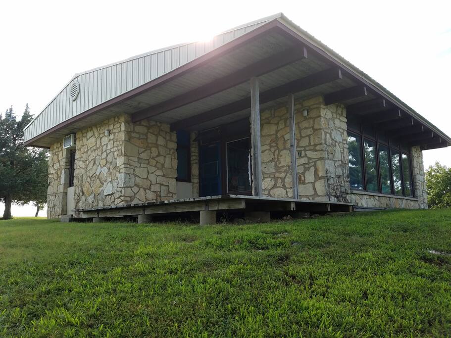 We have four cabins that sleep 16 guests. Blue, Green, Purple and Little Red Cabins.