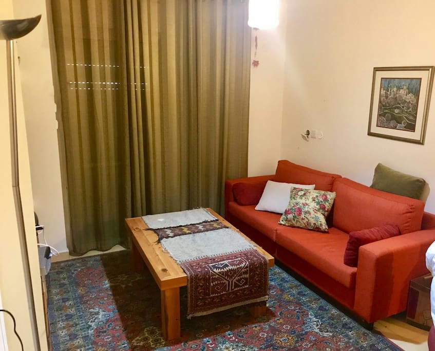sitting area and dor to the balcony