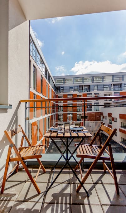 Enjoy a sunny breakfast on the balcony