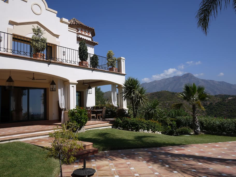 Garden overlooking House and Mountain View