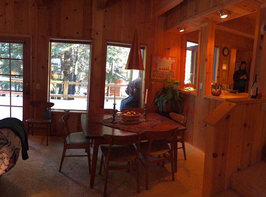 Dining area below kitchen