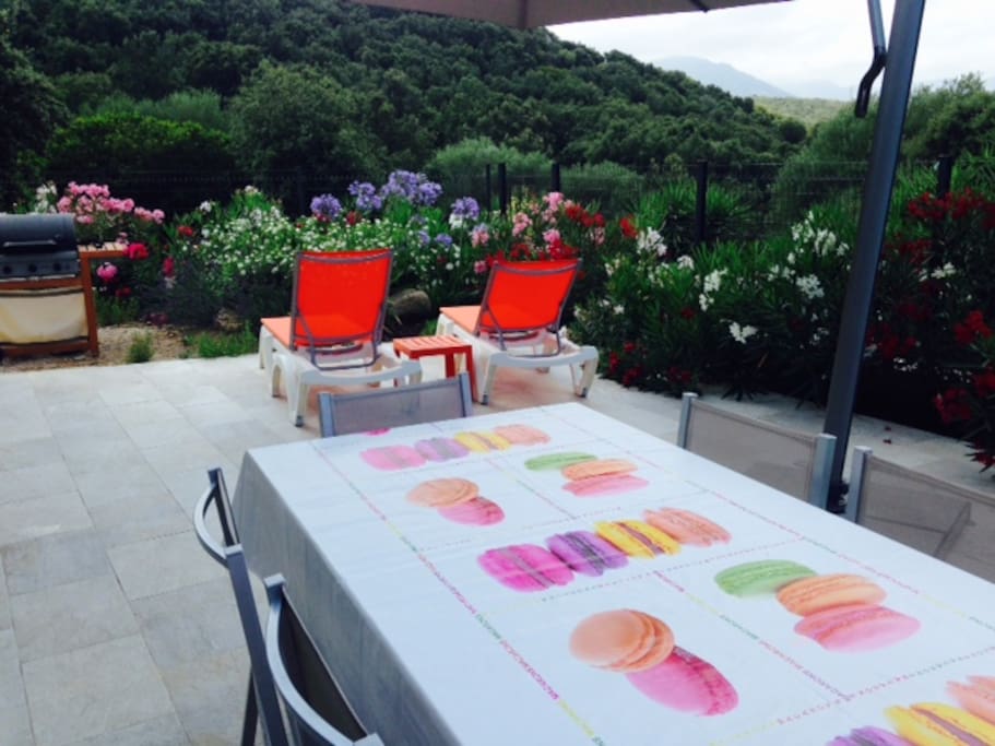 terrasse avec vue sur le maquis