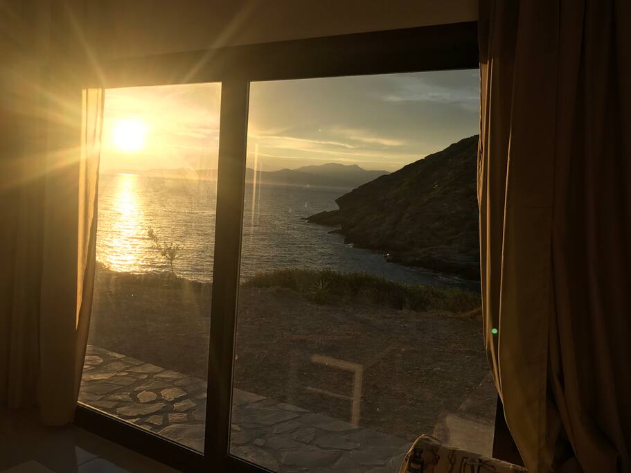 The Sunset from the sofa bed Inside the suite