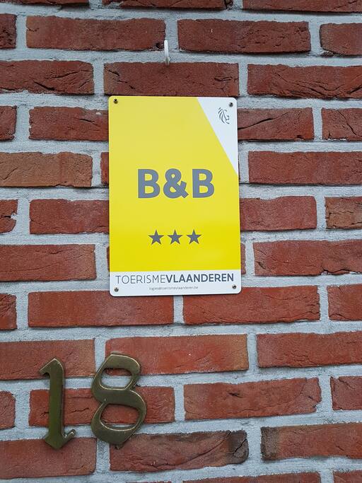 Wij zijn een bij Vlaanderen Toerisme, erkende B&B.