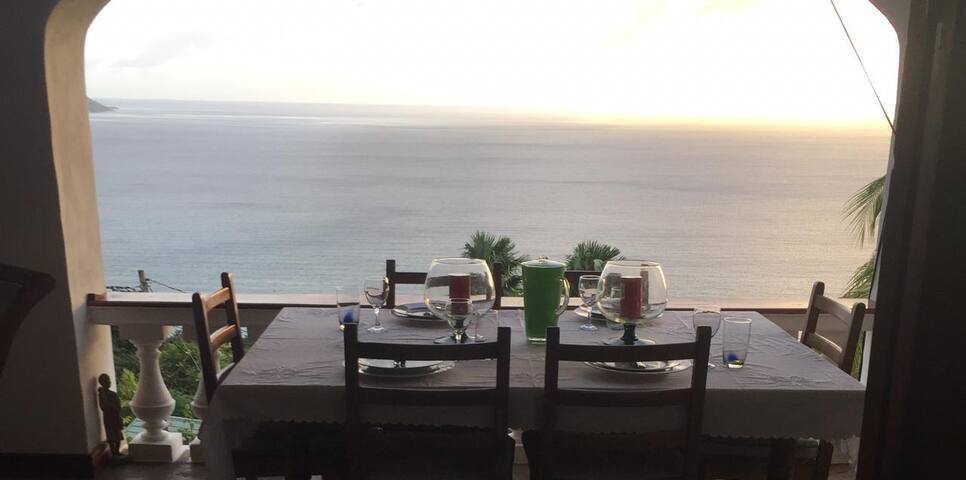 Airy Veranda view, with the best sunset .