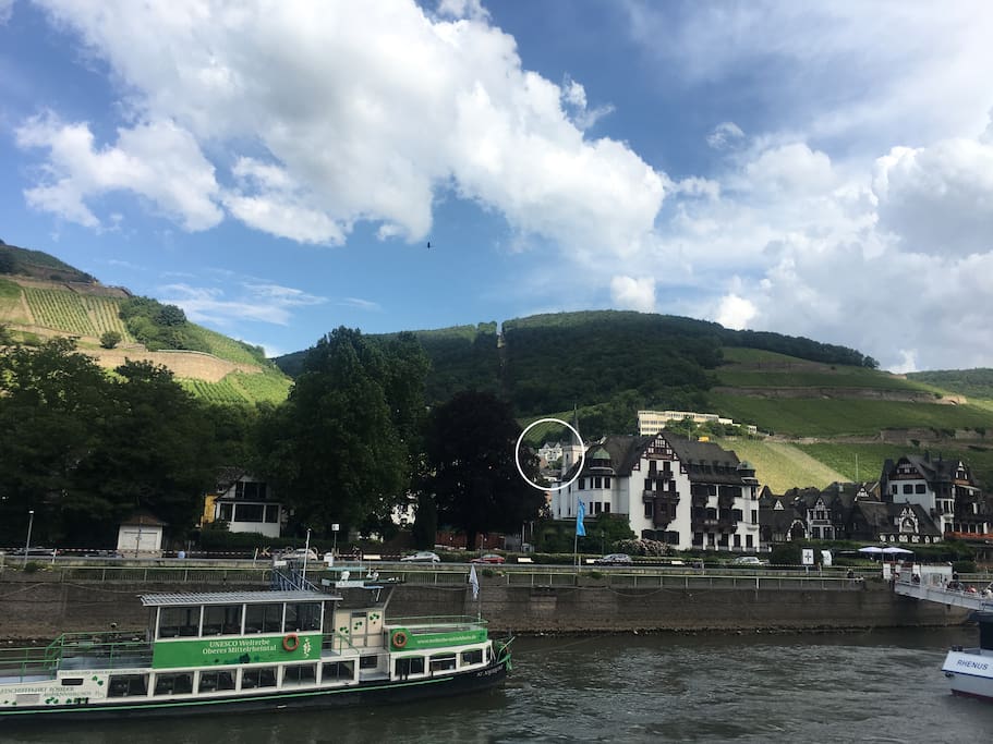 Haus am Weinberg Ansicht vom Rhein