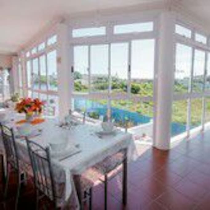 dining area with stunning views