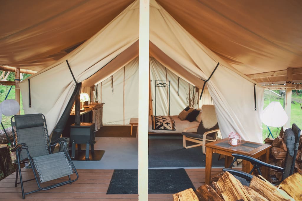 The tent from the porch.