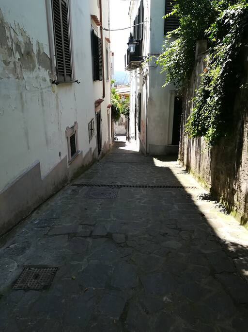 Vista Via Gradelle dal portone d'entrata dell'appartamento