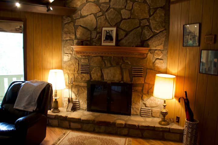Fireplace in the living room. 
