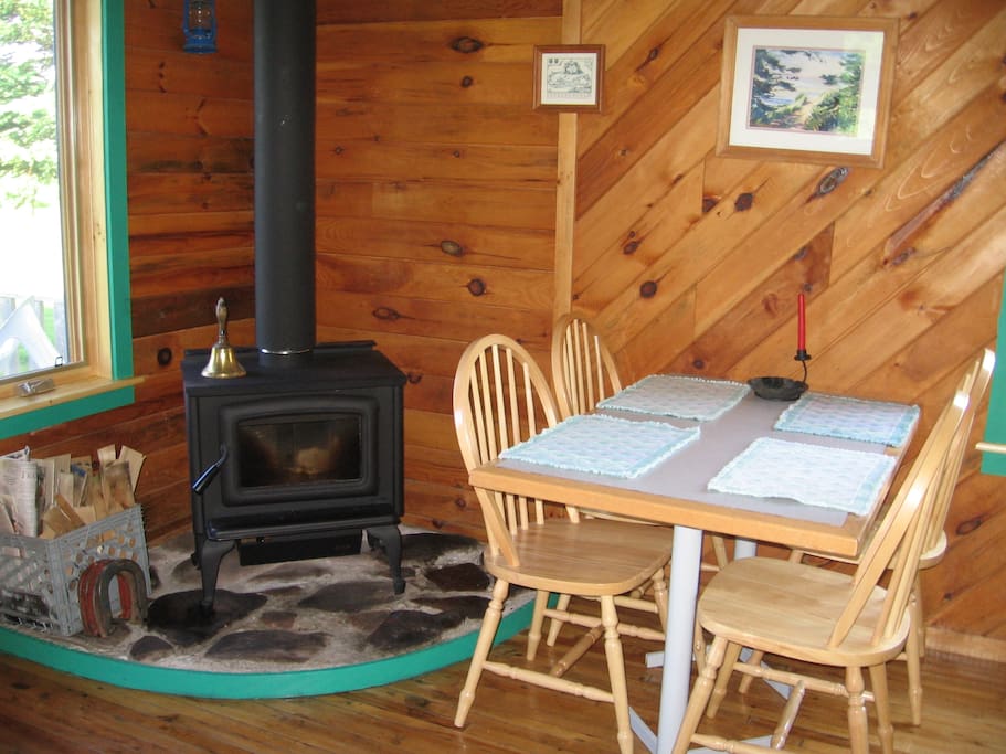 A cosy fireplace in the main area