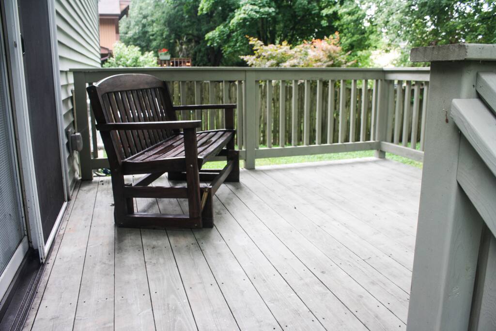 There is a siding glass door in your room, so you can walk right onto our back deck and relax.