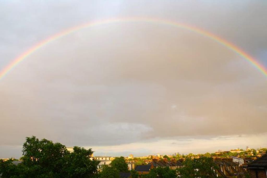 A massive rainbow from our kitchen window