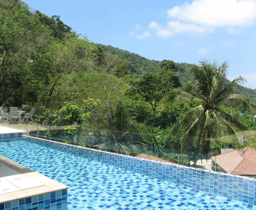 Mountain view from the pool