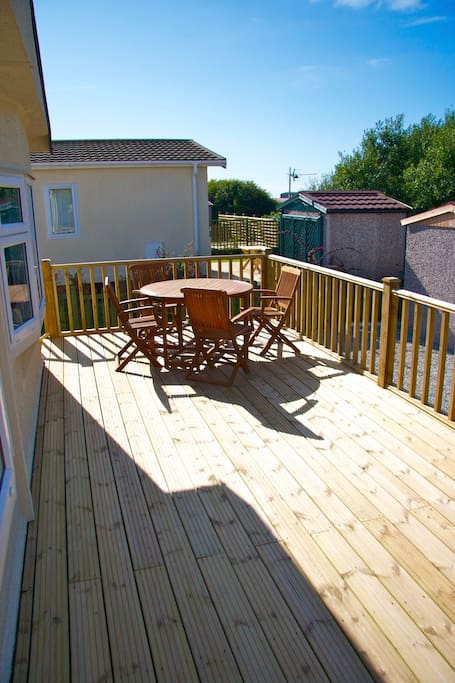 Large Decking area for relaxing in the sun.
