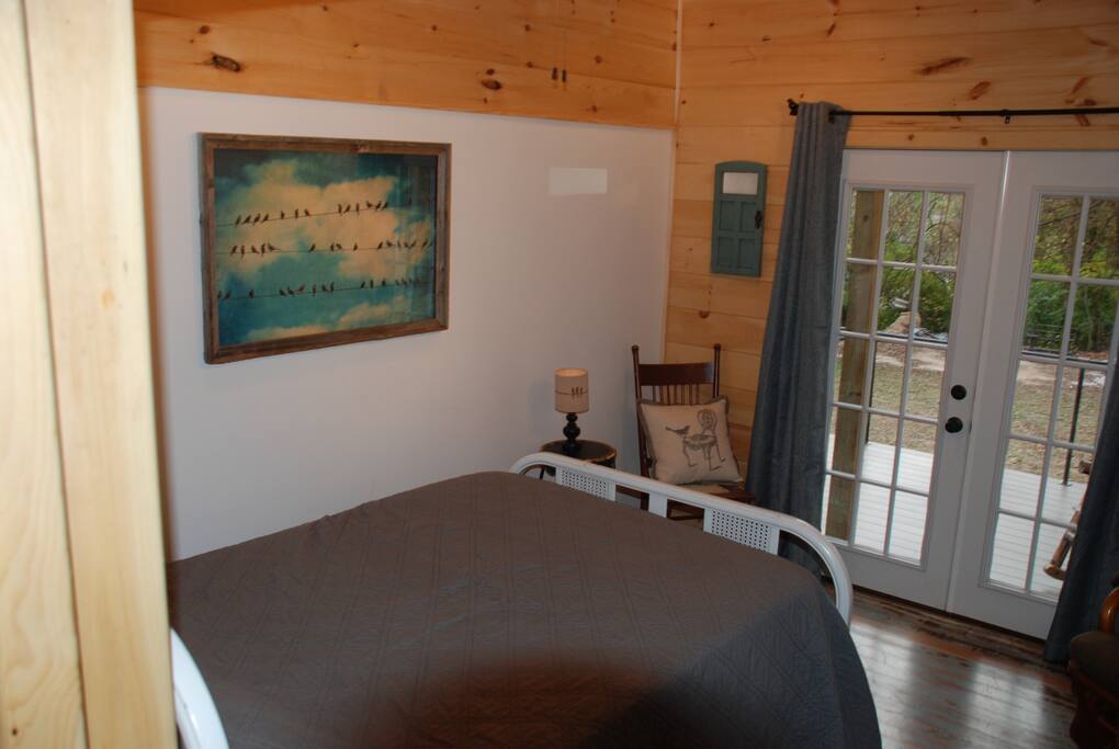 Bedroom with French doors.