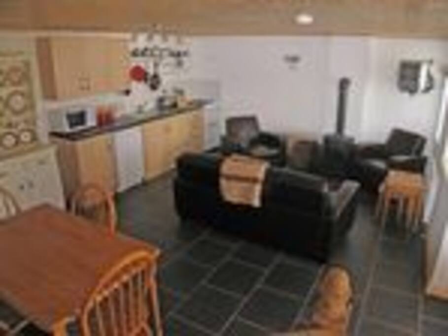 downstairs kitchen/living area