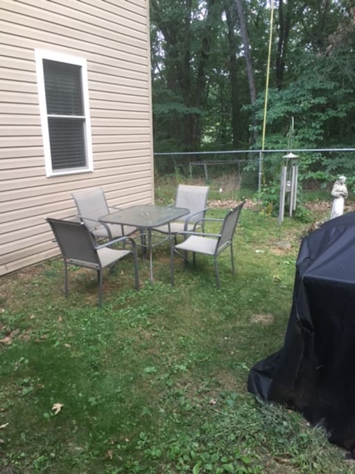 Private fenced in yard + grill