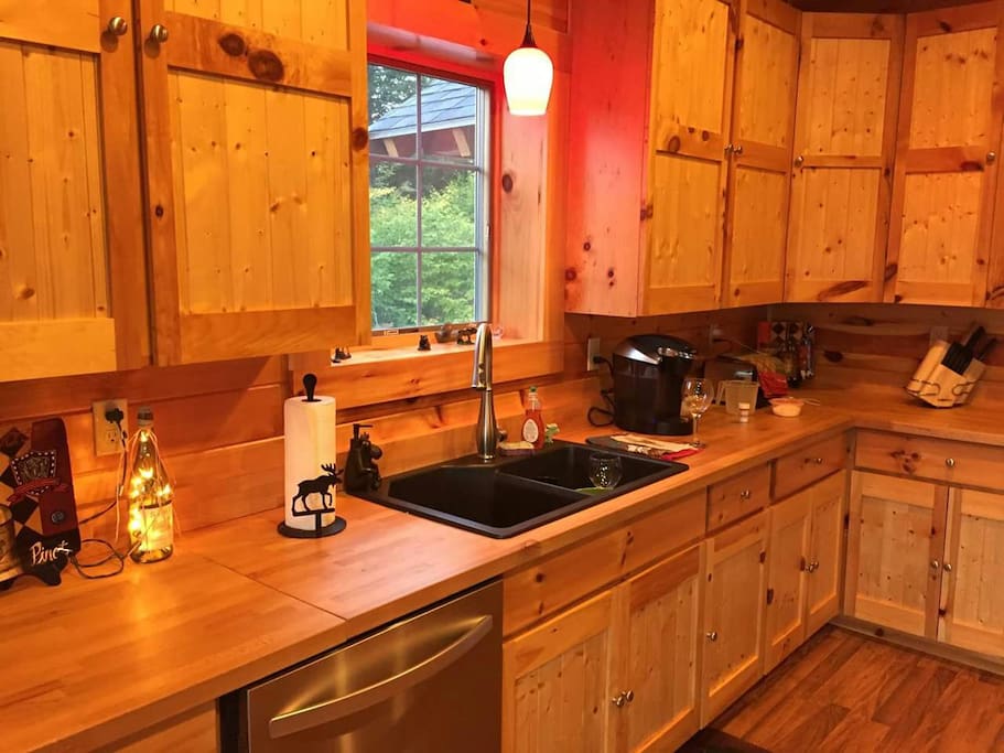 butcher block counter tops in kitchen