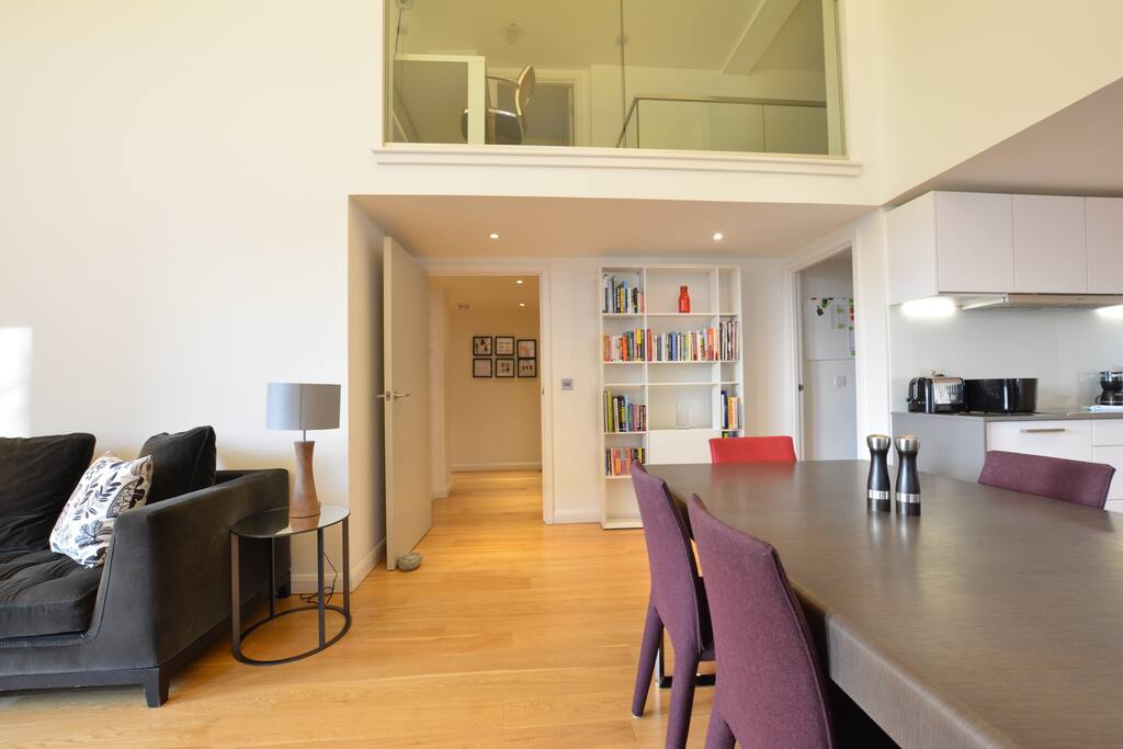 Living room / dining /kitchen areas and mezzanine office