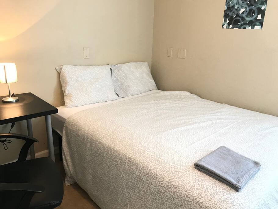 Queen heavy duty bed frame with room underneath for luggage storage