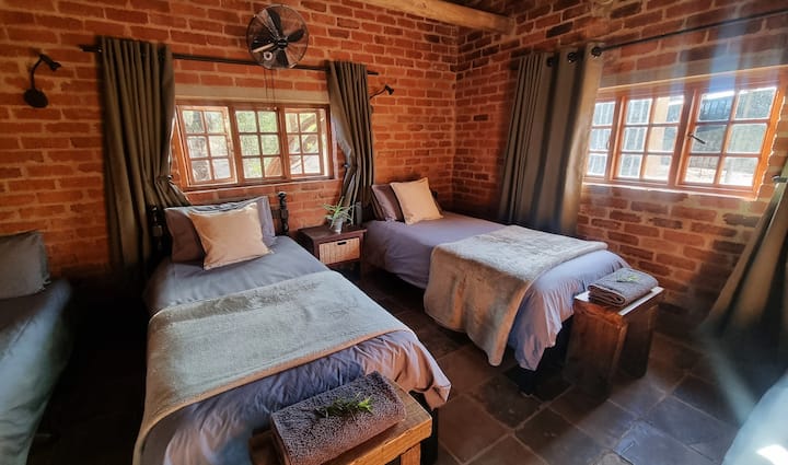 Second Bedroom with 2 single beds and 2 large stretchers
