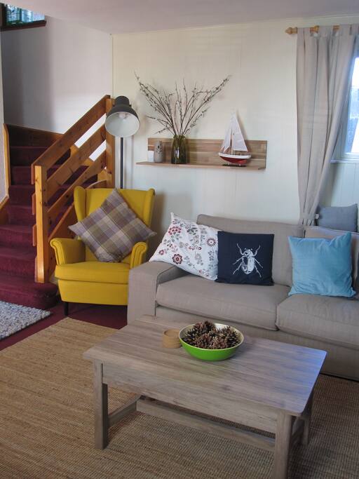 Living Room - Open plan and airy; Cosy in the evening.