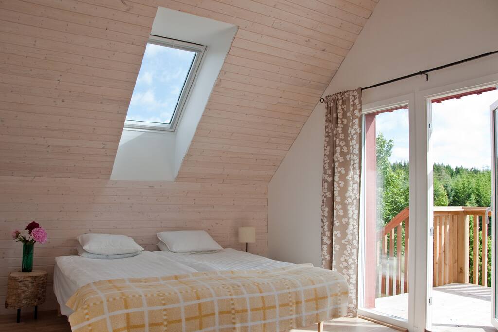 The Suite offers high ceilings with ample windows that give fantastic views of the forest and allow star gazing at night!