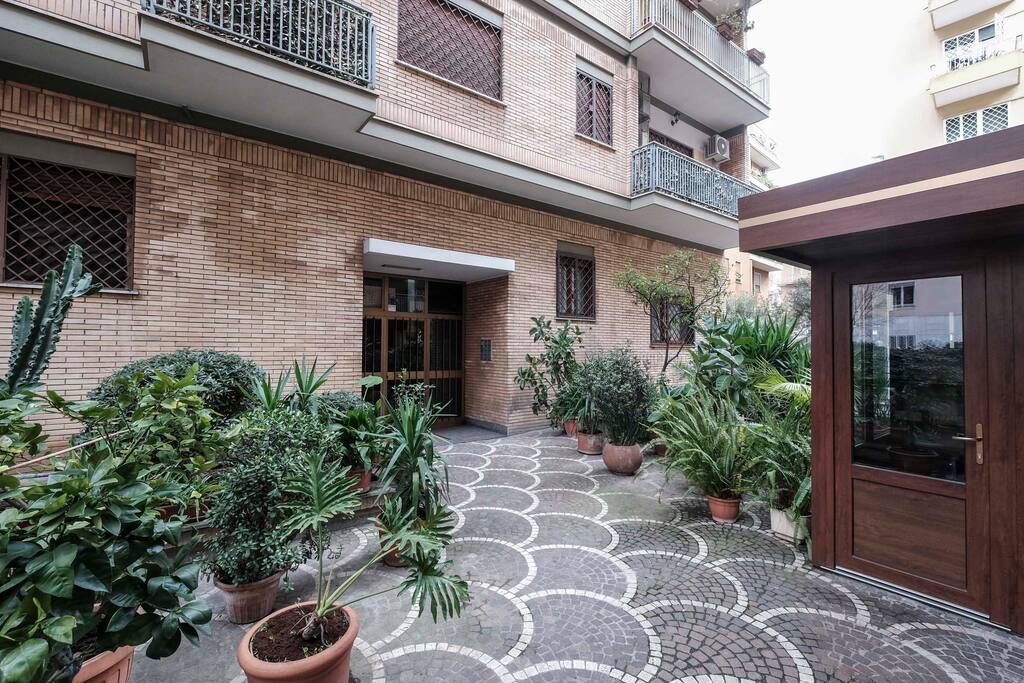 The condominium entrance.