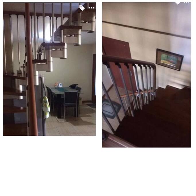 A condo room with 2nd floor where the bedrooms are located.