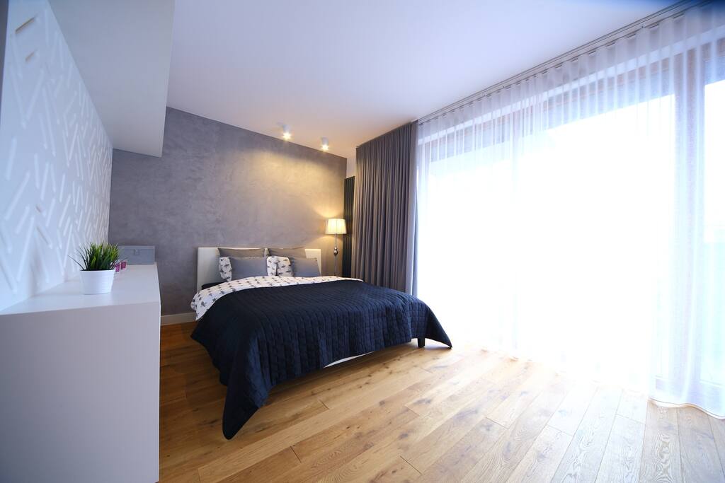 Bedroom with double comfortable bed