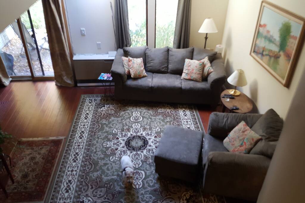 Living room with Cathedral ceiling