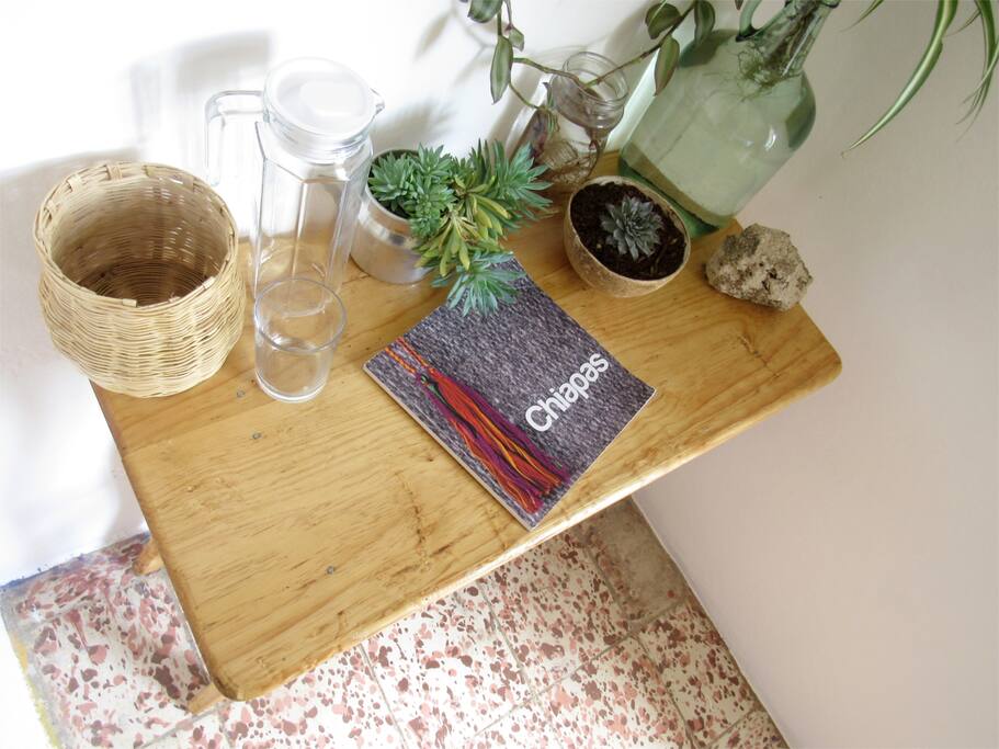 Side table at the bedroom