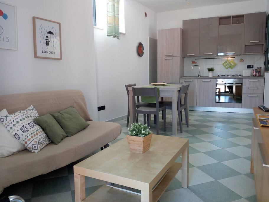 soggiorno con divano letto