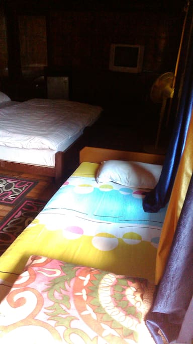 Beds and couch.