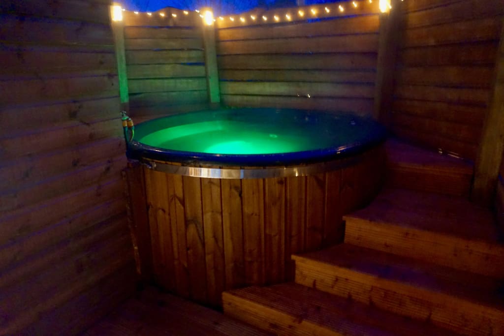 Our Himalayan sea salt water hot tub .. a recipe for complete relaxation. No extra charge.