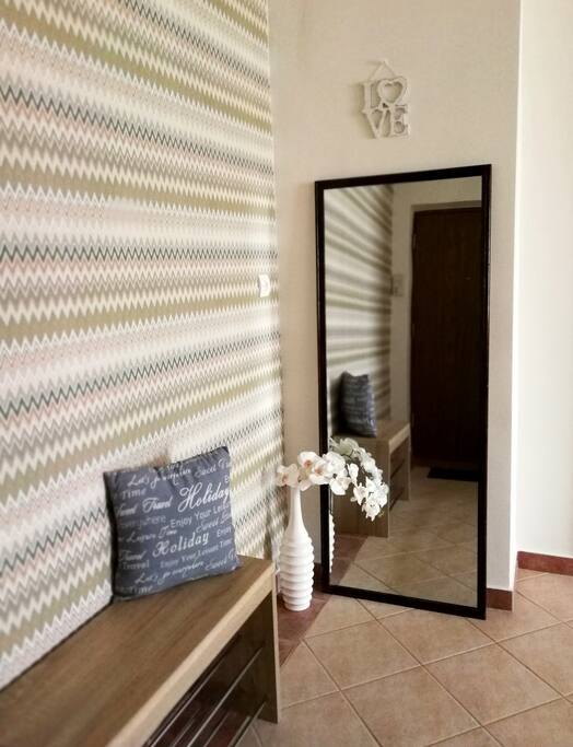 Entrance door in the mirror